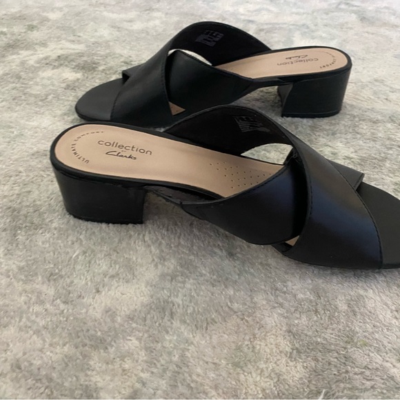 Clark’s Collection Black Strappy Sandals with Kitten Heel 8M - Picture 4 of 11